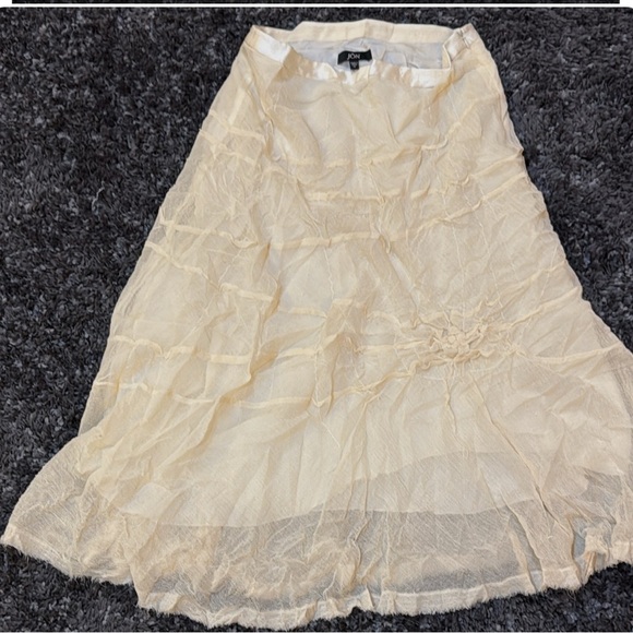 Cream vintage Maxi A-Line Skirt with Ruffled Tiers - Picture 1 of 5